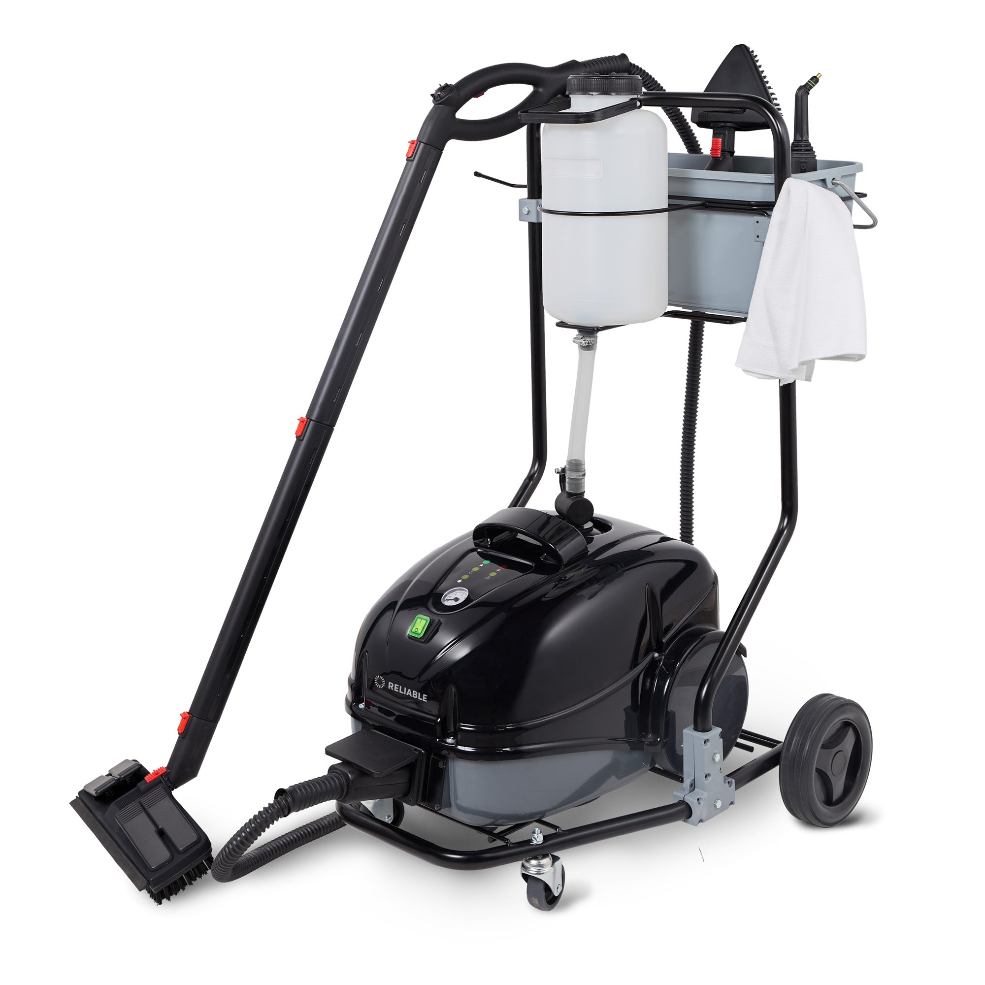 Brio Pro 6 Bar Dampfreiniger mit Dauerdampf, kommerziell mit 1100CT Trolley