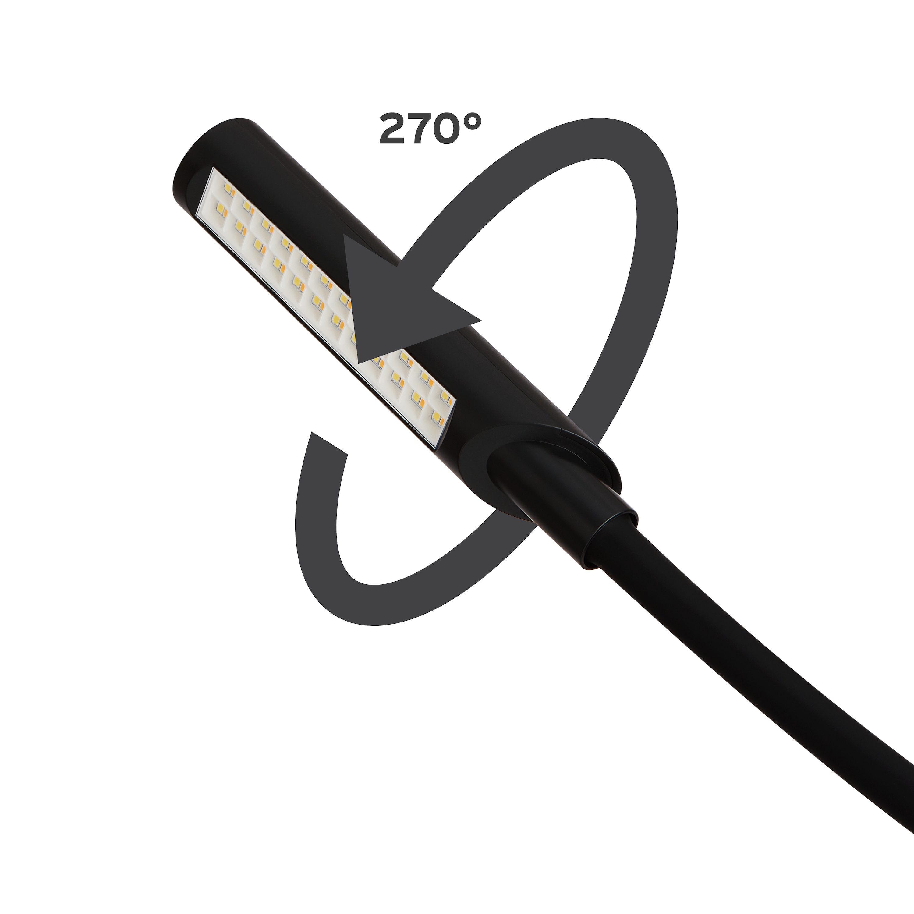 UberLightTM Flex Led Task Light, USB mit Base, Schwarz