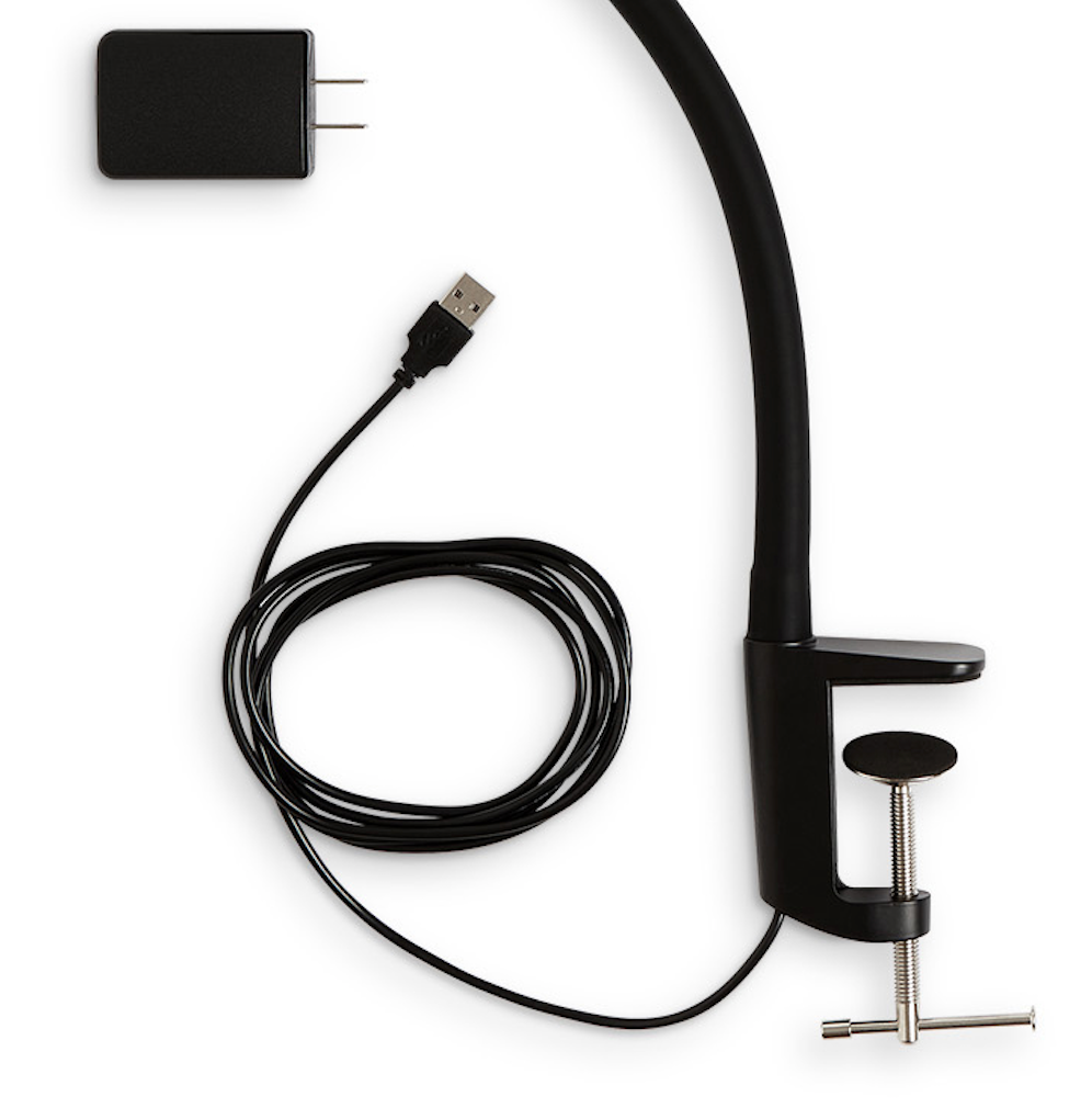 UberLightTM Flex Led Task Light, USB mit Klemme, Schwarz